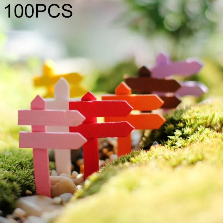10 pièces mini clôtures en bois panneaux signalétiques décoration de jardin DIY étiquettes pour plantes pots décorations de paysage miniature ornements en bois multiviande, livraison couleur aléatoire, mini clôtures en bois décoratives