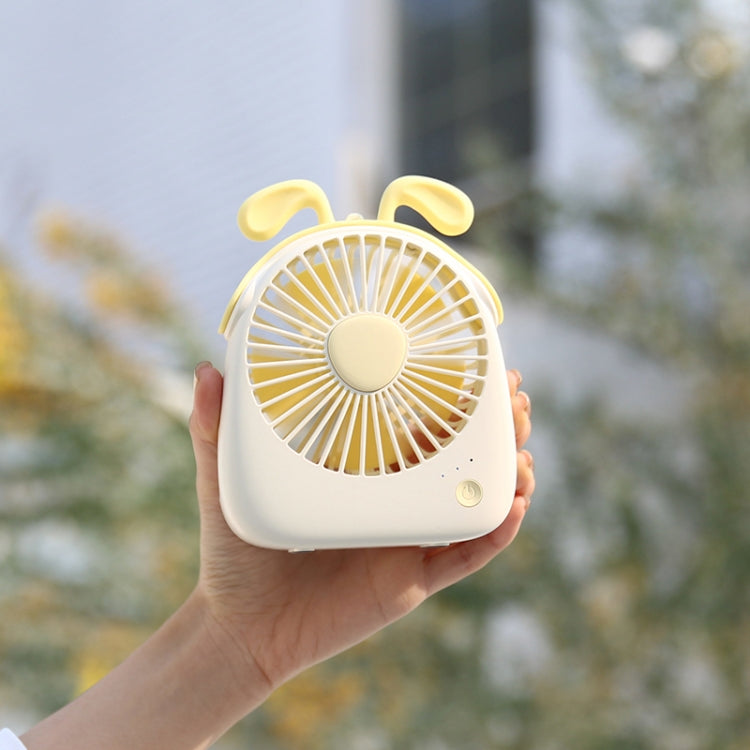WT-F14 Mini ventilateur portable en forme de lapin 1200 mAh avec 3 niveaux de vitesse