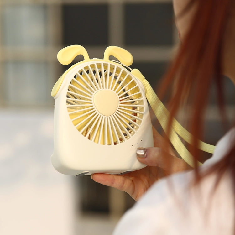 WT-F14 Mini ventilateur portable en forme de lapin 1200 mAh avec 3 niveaux de vitesse
