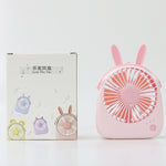 WT-F14 Mini ventilateur portable en forme de lapin 1200 mAh avec 3 niveaux de vitesse