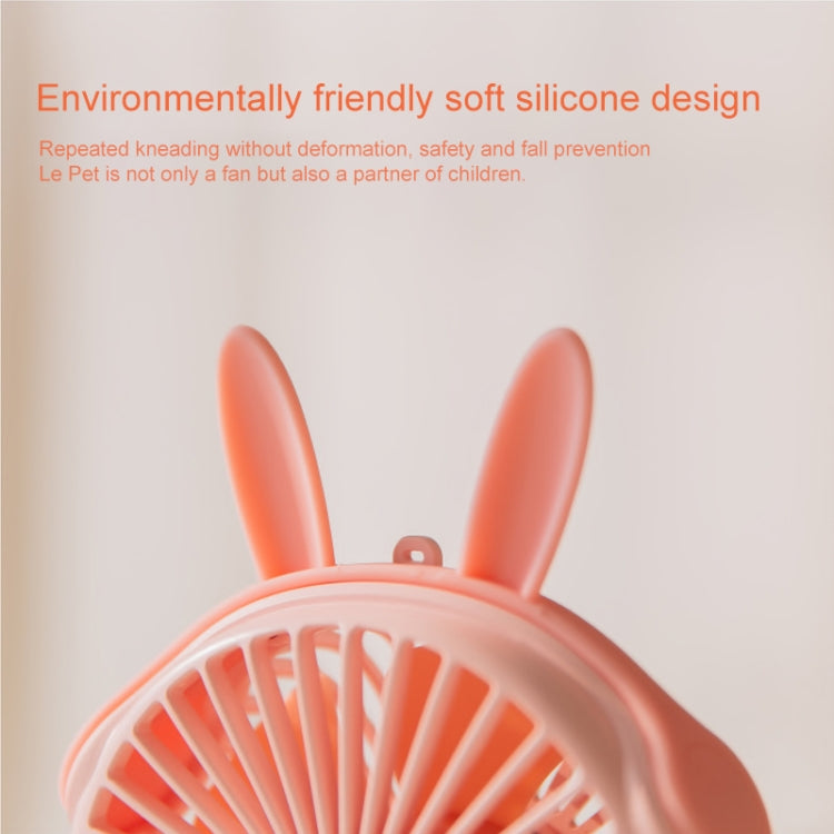 WT-F14 Mini ventilateur portable en forme de lapin 1200 mAh avec 3 niveaux de vitesse