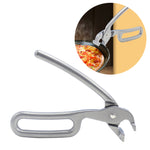 Pince à bol anti-chaleur, pince à bol en acier inoxydable, pince de préhension universelle pour casseroles de cuisine, pince à pizza, poignée de maintien, pince de serrage, dossier de bol