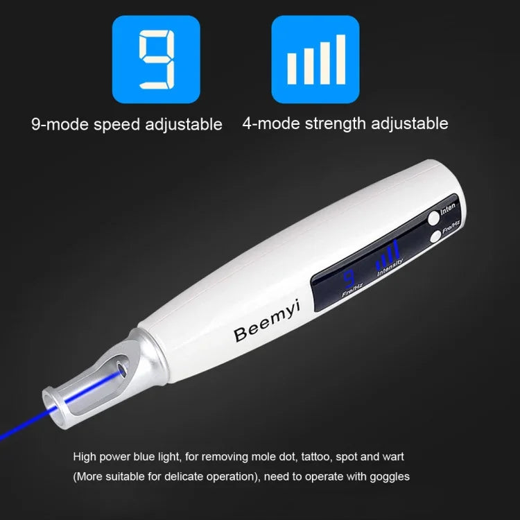 Stylo de soin beauté laser plasma portable à picoseconde (élimination tatouage, tache de rousseur, grain de beauté), lumière bleue USB / lumière rouge USB