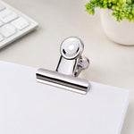 10pcs 63mm Clip Rond en Acier Inoxydable Métal Argenté pour Notes, Lettres, Papier, Clip de Bureau, 10PCS / 63mm