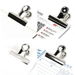 10pcs 63mm Clip Rond en Acier Inoxydable Métal Argenté pour Notes, Lettres, Papier, Clip de Bureau, 10PCS / 63mm
