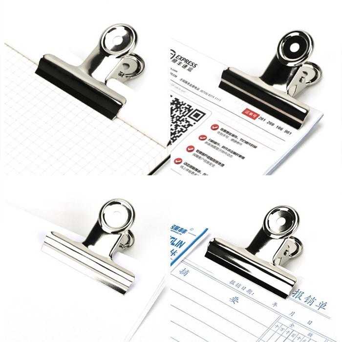 10pcs 63mm Clip Rond en Acier Inoxydable Métal Argenté pour Notes, Lettres, Papier, Clip de Bureau, 10PCS / 63mm