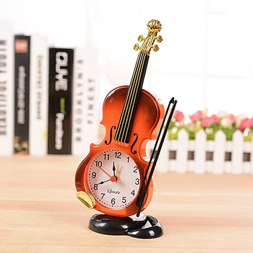 Réveil électronique original multifonction Violon avec porte-stylo