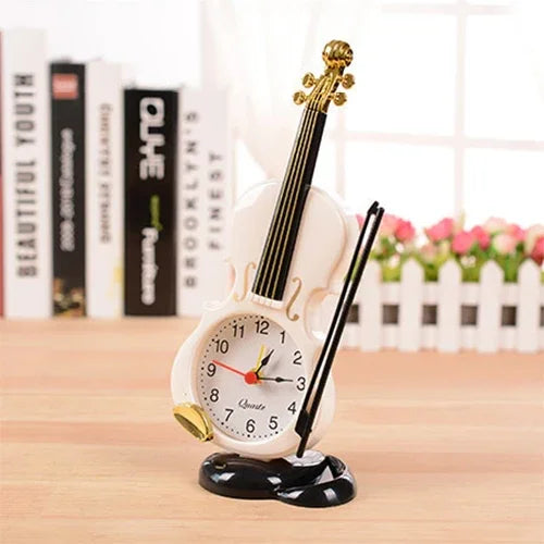 Réveil électronique original multifonction Violon avec porte-stylo