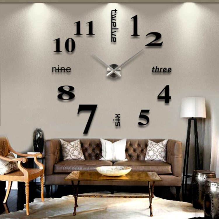 Horloge murale créative en 3D effet miroir, Taille : 120*120cm, Taille : 120*120cm (Blanc), Taille : 120*120cm (Jaune), Taille : 120*120cm (Noir)