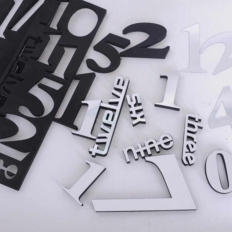 Horloge murale créative en 3D effet miroir, Taille : 120*120cm, Taille : 120*120cm (Blanc), Taille : 120*120cm (Jaune), Taille : 120*120cm (Noir)