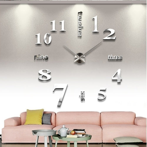 Horloge murale créative en 3D effet miroir, Taille : 120*120cm, Taille : 120*120cm (Blanc), Taille : 120*120cm (Jaune), Taille : 120*120cm (Noir)