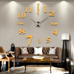 Horloge murale créative en 3D effet miroir, Taille : 120*120cm, Taille : 120*120cm (Blanc), Taille : 120*120cm (Jaune), Taille : 120*120cm (Noir)