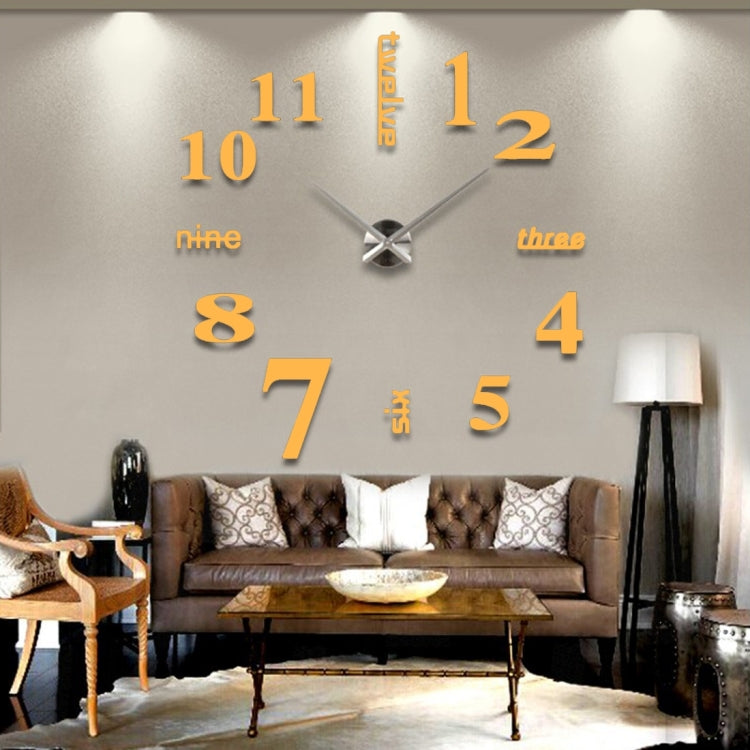 Horloge murale créative en 3D effet miroir, Taille : 120*120cm, Taille : 120*120cm (Blanc), Taille : 120*120cm (Jaune), Taille : 120*120cm (Noir)