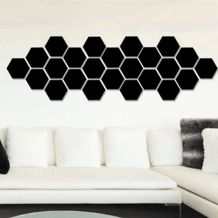 Lot de 12 autocollants muraux miroir hexagonaux 3D, Taille : 4*4cm, Taille : 4*4cm (Noir), Taille : 4*4cm (Doré), Taille : 4*4cm (Argenté)