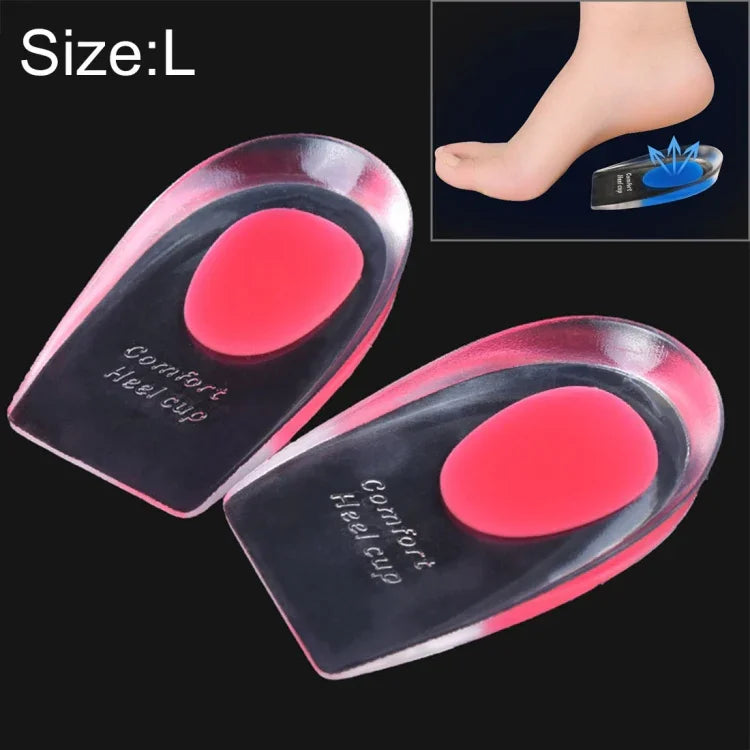 1 paire de coussinets confort en gel de silicone pour talons, demi-semelles, Taille : L