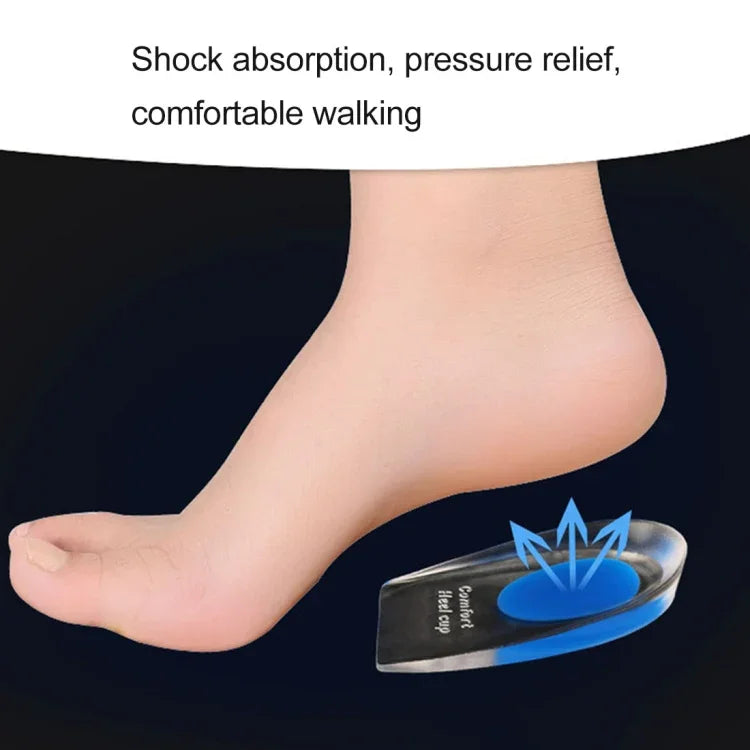 1 paire de coussinets confort en gel de silicone pour talons, demi-semelles, Taille : L