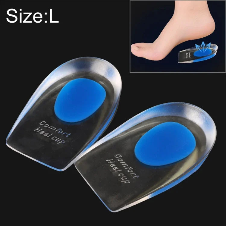 1 paire de coussinets confort en gel de silicone pour talons, demi-semelles, Taille : L