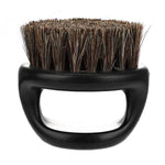 Brosse portable pour hommes en forme d'anneau, brosse à sanglier noire en ABS pour coupe de cheveux, nettoyage et rasage