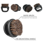 Brosse portable pour hommes en forme d'anneau, brosse à sanglier noire en ABS pour coupe de cheveux, nettoyage et rasage