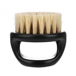 Brosse portable pour hommes en forme d'anneau, brosse à sanglier noire en ABS pour coupe de cheveux, nettoyage et rasage