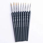 9 en 1 Fournitures d’Art Pinceau en Poils de Martre pour Aquarelle, Pinceau à Crochet, Pinceau de Contour, Stylo pour Peinture à l’Huile, Stylo pour Peinture à l’Huile