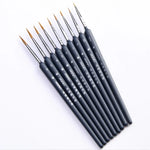 9 en 1 Fournitures d’Art Pinceau en Poils de Martre pour Aquarelle, Pinceau à Crochet, Pinceau de Contour, Stylo pour Peinture à l’Huile, Stylo pour Peinture à l’Huile