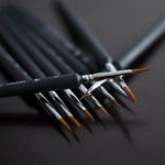 9 en 1 Fournitures d’Art Pinceau en Poils de Martre pour Aquarelle, Pinceau à Crochet, Pinceau de Contour, Stylo pour Peinture à l’Huile, Stylo pour Peinture à l’Huile