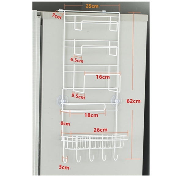 Étagère de Rangement Multicouche pour Réfrigérateur, Support Mural Latéral, Organisateur de Cuisine Multifonctionnel, Ménager, Taille : 25 x 9,5 x 62 cm, 25 x 9,5 x 62 cm