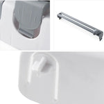 Support mural pour film alimentaire, porte-rouleau avec dispositif de découpe, dimensions : 39 x 10 x 24 cm, gris