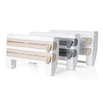 Support mural pour film alimentaire, porte-rouleau avec dispositif de découpe, dimensions : 39 x 10 x 24 cm, gris