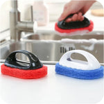 2 éponges de décontamination brosses de nettoyage à fond dur brosse de nettoyage à sec et humide pour cuisine/plan de cuisson/salle de bain/baignoire, livraison de couleur aléatoire, brosse de nettoyage à sec et humide