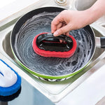2 éponges de décontamination brosses de nettoyage à fond dur brosse de nettoyage à sec et humide pour cuisine/plan de cuisson/salle de bain/baignoire, livraison de couleur aléatoire, brosse de nettoyage à sec et humide