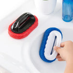 2 éponges de décontamination brosses de nettoyage à fond dur brosse de nettoyage à sec et humide pour cuisine/plan de cuisson/salle de bain/baignoire, livraison de couleur aléatoire, brosse de nettoyage à sec et humide