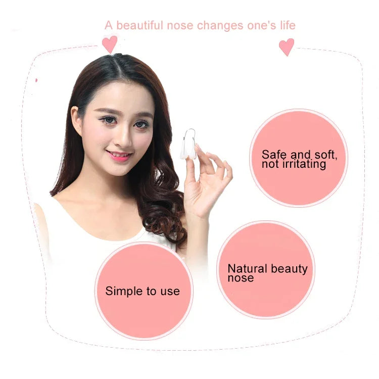 2 Pcs Appareil d'augmentation du pont de nez Beauty Nose Clip Bretelles Nasales Ting, Livraison couleur aléatoire, 2 Pcs