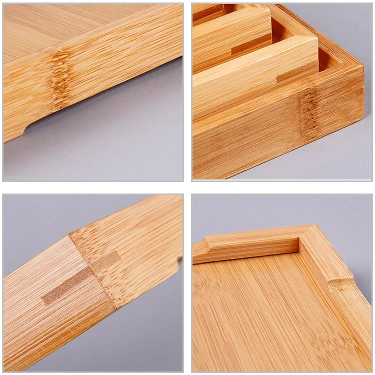 Plateau à thé d'angle en bambou, table à thé, dimensions : 41x29cm, dimensions : 41x29cm