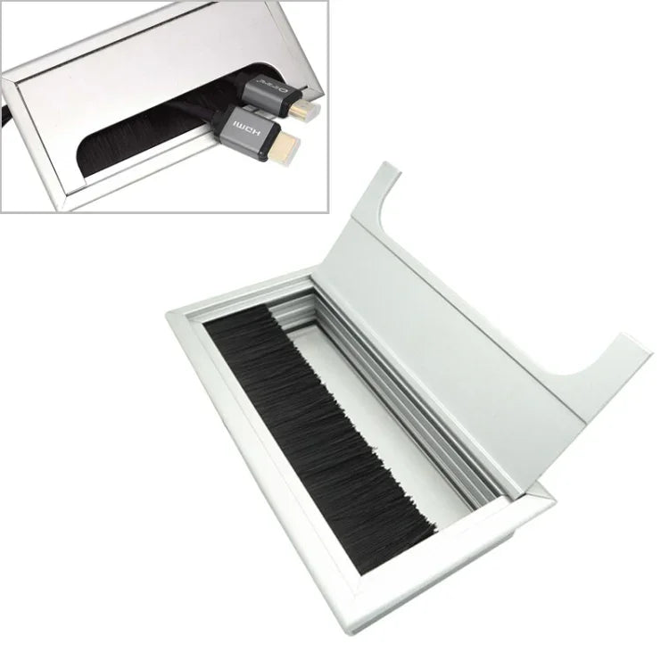 Boîte à fil en aluminium anti-poussière pour bureau avec brosse, 8x16cm