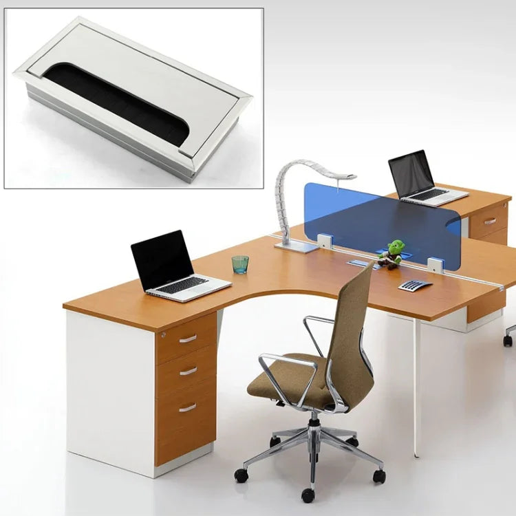 Boîte à fil en aluminium anti-poussière pour bureau avec brosse, 8x16cm