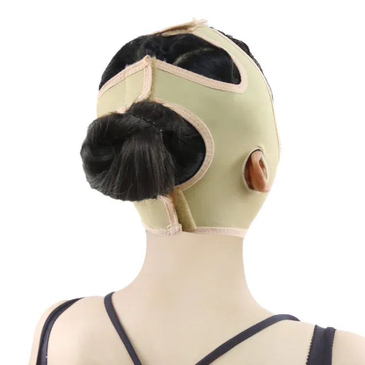 Masque de lifting du visage en lycra couleur chair respirant pour les soins de la peau et la réduction du double menton, Taille: L