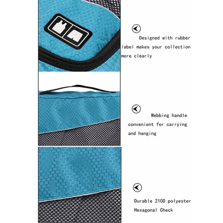 3 Pièces/Ensembles Sac de rangement multifonctionnel en polyester 210D imperméable pour vêtements de voyage et sous-vêtements, texture football