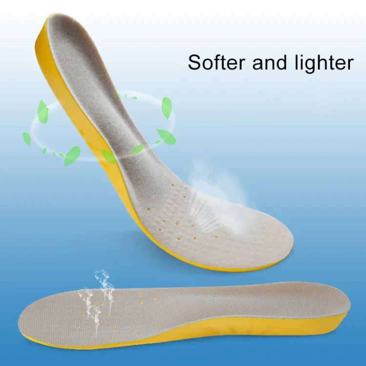 1 paire de semelles de sport en PU respirant, souples, amortissantes, absorbant la transpiration, semelles élastiques, Taille : L(8-12)