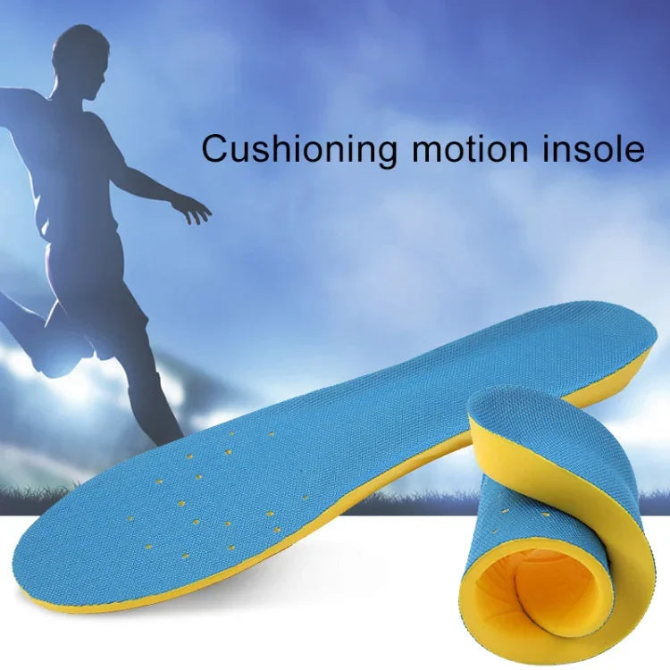 1 paire de semelles de sport en PU respirant, souples, amortissantes, absorbant la transpiration, semelles élastiques, Taille : L(8-12)
