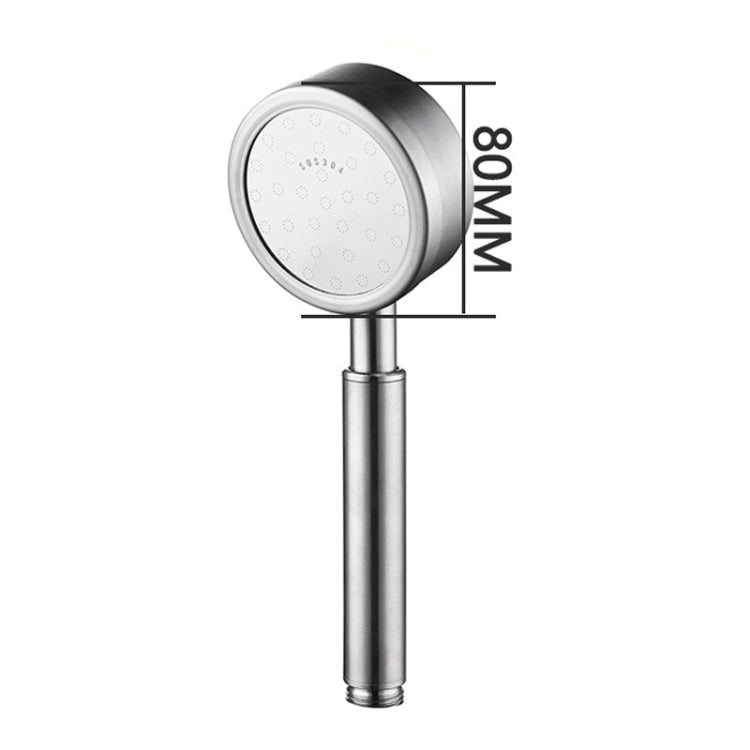 Pomme de douche portative ronde pressurisée en acier inoxydable 304, amovible et lavable, taille : 80 mm, motif F