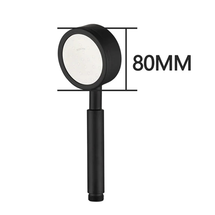 Pomme de douche portative ronde pressurisée en acier inoxydable 304 amovible et lavable, taille : 80mm, motif K