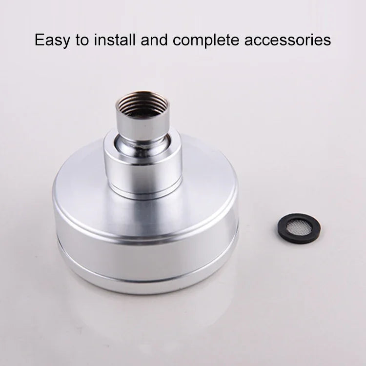 Pomme de douche portative ronde pressurisée en acier inoxydable 304 amovible et lavable, taille : 80mm, motif K