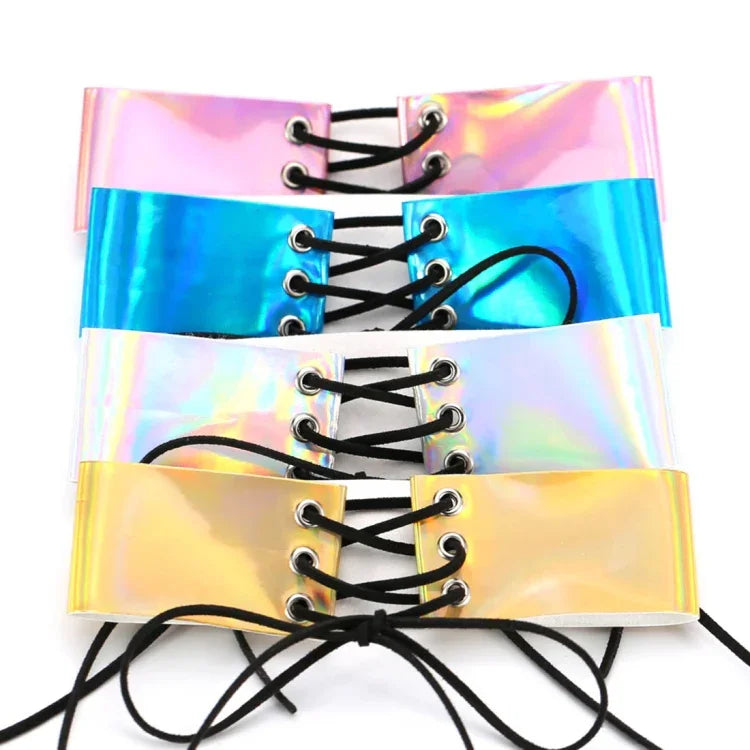 Collier simple, sexy, à col attaché, mode européenne et américaine, laser, peau lumineuse, livraison couleur aléatoire, QCSF