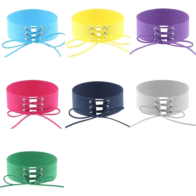 2 PCS Collier simple personnalité punk sexy à col attaché en velours, livraison couleur aléatoire, SFXQ