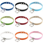 2 colliers ras du cou en cuir à double anneau de style rock punk européen et américain, pour boîte de nuit ou danse de rue, livraison de couleur aléatoire, DHXQ02