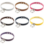 2 colliers ras du cou en cuir à double anneau de style rock punk européen et américain, pour boîte de nuit ou danse de rue, livraison de couleur aléatoire, DHXQ02