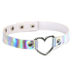 2 PCS Collier ras-du-cou laser en forme de cœur Harajuku européen et américain, livraison couleur aléatoire, QCTX