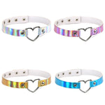 2 PCS Collier ras-du-cou laser en forme de cœur Harajuku européen et américain, livraison couleur aléatoire, QCTX